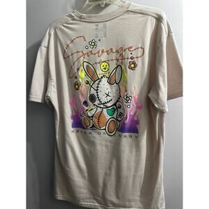 Hustle Savage Bunny Tan Short Sleeve T-shirt Size XL